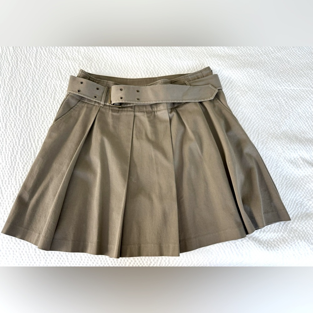 Vintage Pleated Burberry Brit Khaki Skirt